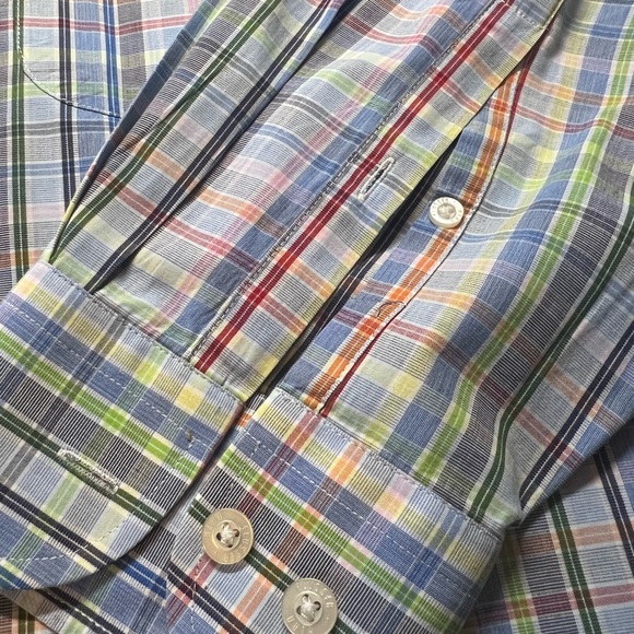Alan Flusser Button Down Collar Pocket Double Button Sleeves Multicolored - Picture 3 of 7